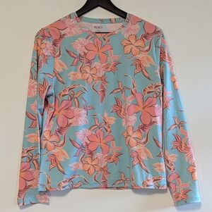 Roxy Women's Tropical Floral Long Sleeve Top Beach Medium NW W/Out tags Summer